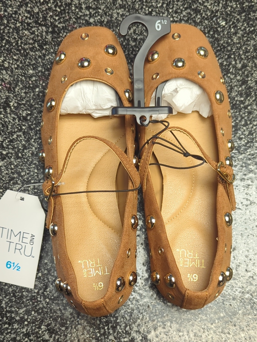Time And Tru 6 1/2 Memory Foam Cognac Shoes